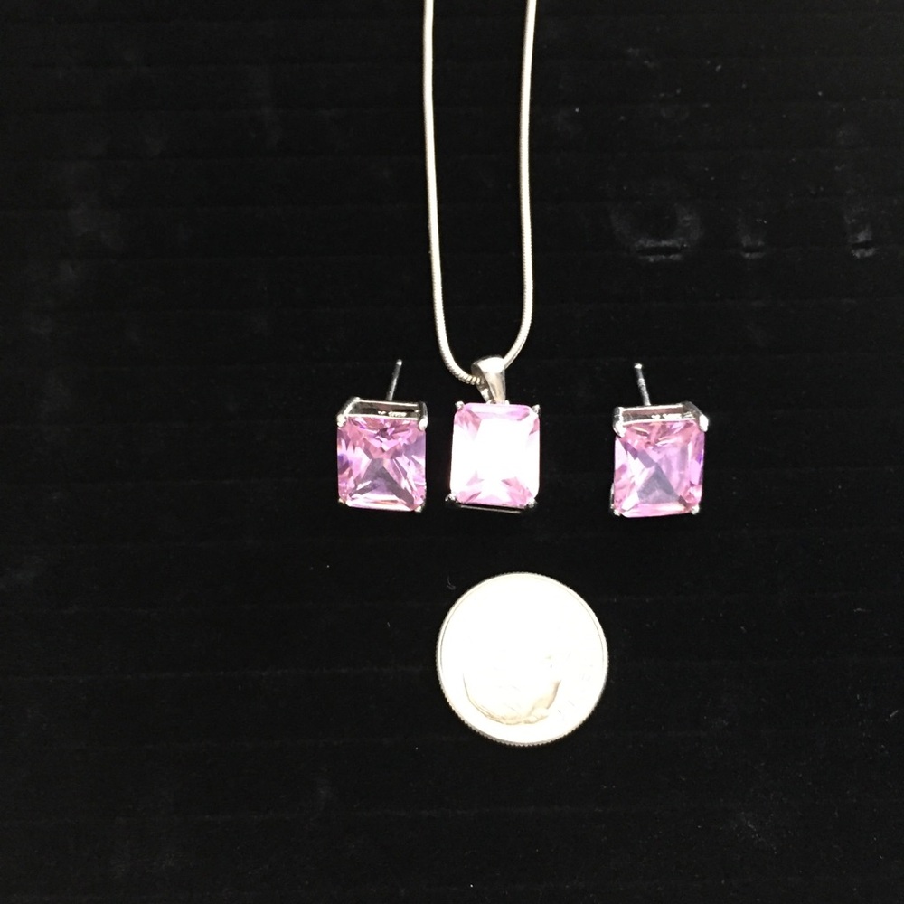💗Pink Pendant & Earring Set💗 - Picture 5 of 5